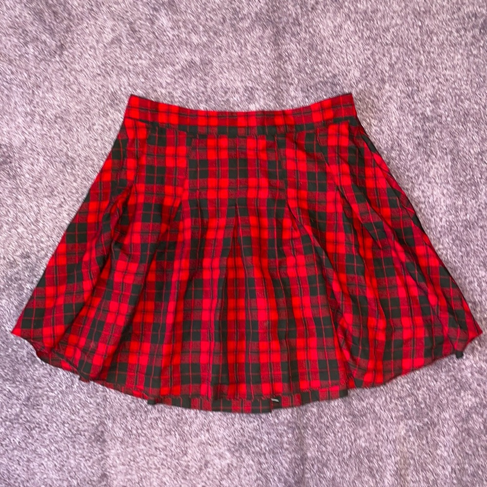 Plaid high waisted, mini skirt